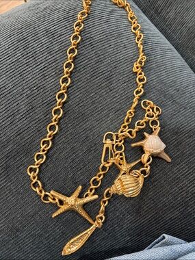 Unbranded Sea Life Charm Necklace Womens OS Gold Good Starfish Shell Nautical